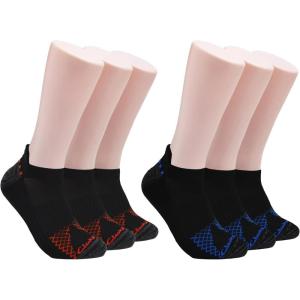 Clarks Men’s Sport Half Cushion Low Cut Tab Socks 6 Pair, Black, Men’s 7-12 Shoe