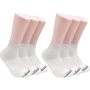 Clarks Men’s Sport Half Cushion Quarter Crew Socks 6 Pair, White, Men’s 7-12 Shoe