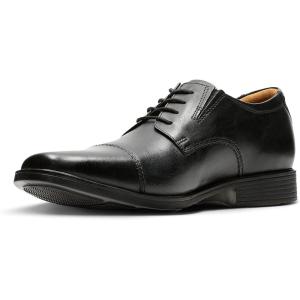 Clarks Men’s Tilden Cap Oxford Shoes(Black (Black Leather))