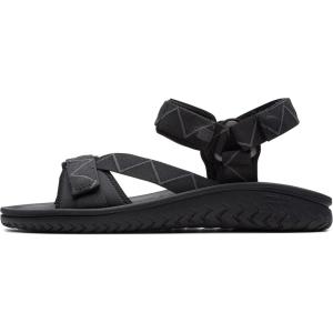 Clarks Men’s Wesley Trail Flat Sandal(Black Synthetic)