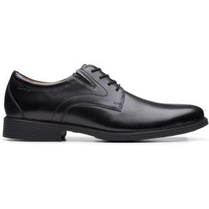 Clarks Men’s Whiddon Cap Oxford Shoes(Black (Black Leather))