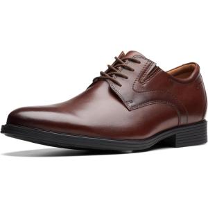Clarks Men’s, Whiddon Plain Toe Oxford(Mahogany Leather)