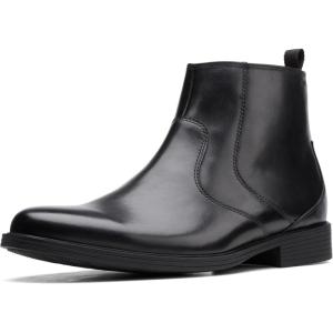 Clarks Men’s Whiddon Zip Chelsea Boot(Black Leather)