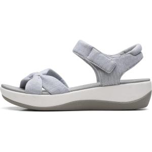 Clarks Women’s Ankle Strap Athletic Sandals(Grey Textile)