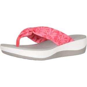 Clarks Women’s Arla Glison Flip Flop(Berry Pink Floral Textile)