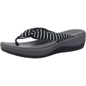 Clarks Women’s Arla Glison Flip Flop(Black Printed Fabric)