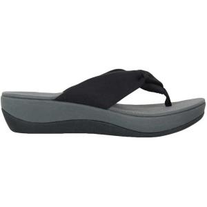 Clarks Women’s Arla Glison Flip Flop(Black Textile)