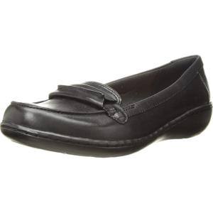 Clarks Women’s Ashland Bubble Slip On Loafers(Black Leather)