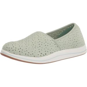 Clarks Women’s Breeze Emily Loafers(Pale Green Synthetic)