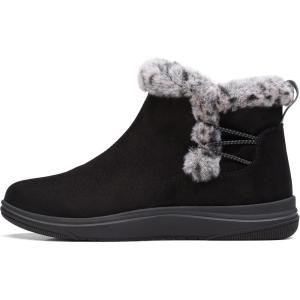 Clarks Women’s Breeze Fur Ankle Boots(Black)