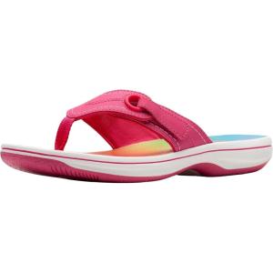 Clarks Women’s Breeze Reyna Cloudsteppers Flip-Flop(Bright Pink Ombre Synthetic)