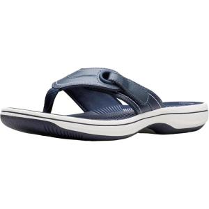 Clarks Women’s Breeze Reyna Cloudsteppers Flip-Flop(Navy Synthetic)