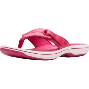 Clarks Women’s Breeze Reyna Cloudsteppers Flip-Flop(Raspberry Synthetic)