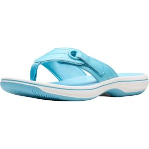 Clarks Women’s Breeze Reyna Cloudsteppers Flip-Flop(Sky Blue Synthetic)