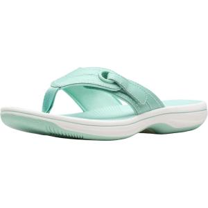 Clarks Women’s Breeze Reyna Cloudsteppers Flip-Flop(Turquoise Synthetic)