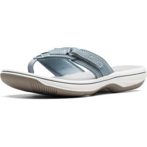 Clarks Women’s Breeze Sea Flip-Flop(Blue Grey)
