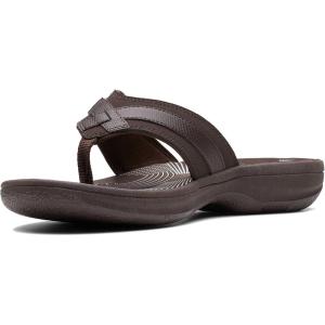 Clarks Women’s Breeze Sea Flip-Flop(Brown Synthetic/Brown Sole)