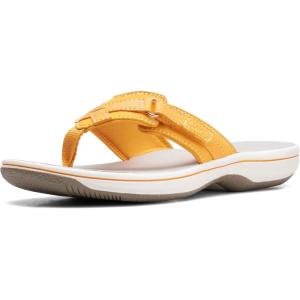 Clarks Women’s Breeze Sea Flip-Flop(Burnt Yellow Synthetic)