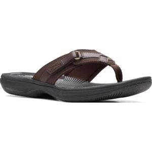 Clarks Women’s Breeze Sea Flip-Flop(Dark Brown)