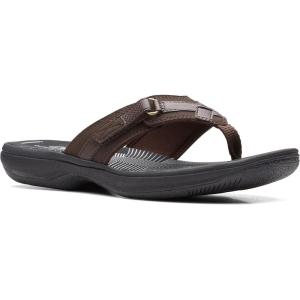 Clarks Women’s Breeze Sea Flip-Flop(Dark Brown/Black)