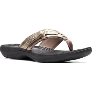 Clarks Women’s Breeze Sea Flip-Flop(Gold/Black)