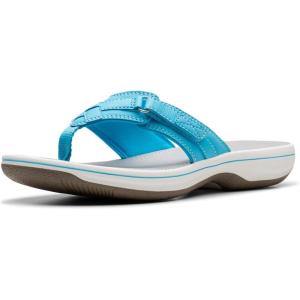 Clarks Women’s Breeze Sea Flip-Flop(Light Turquoise Synthetic)