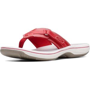 Clarks Women’s Breeze Sea Flip-Flop(Red Synthetic)