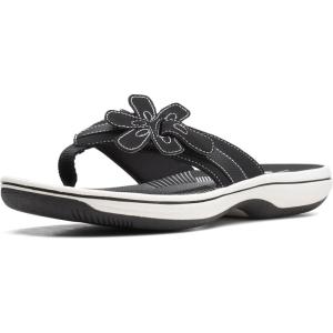 Clarks Women’s Brinkley Flora Cloudsteppers Flip-Flops(Black)