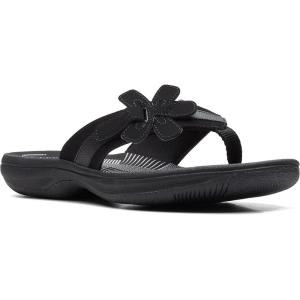 Clarks Women’s Brinkley Flora Cloudsteppers Flip-Flops(Black Synthetic)