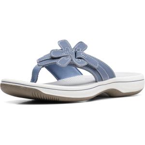 Clarks Women’s Brinkley Flora Cloudsteppers Flip-Flops(Denim Blue Synthetic)