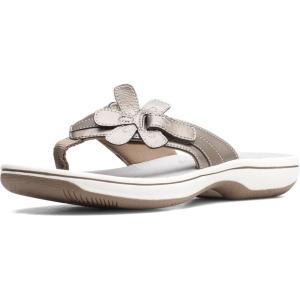 Clarks Women’s Brinkley Flora Cloudsteppers Flip-Flops(Pewter)