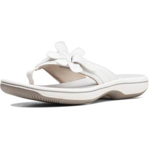 Clarks Women’s Brinkley Flora Cloudsteppers Flip-Flops(White)