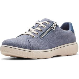 Clarks Women’s Caroline Echo Canvas Side Zip Fashion Sneaker(Denim Textile)