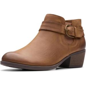 Clarks Women’s Charlten Rae Ankle Boot(Tan Oily Leather)