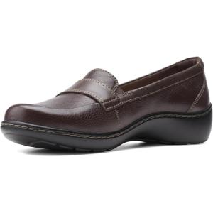 Clarks Women’s Cora Daisy Loafers(Dark Brown Tumbled Leather)