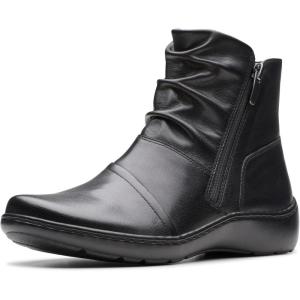 Clarks Women’s Cora Pace Boots(Black Leather)