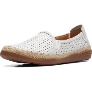Clarks Women’s Elaina Ruby Loafers(White Leather)