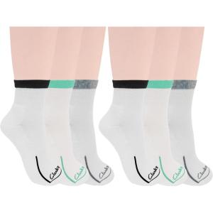 Clarks Women’s Half Cushion Anklet Socks 6 Pair, White, Women’s 4-10 Shoe