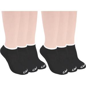 Clarks Women’s Half Cushion Low Cut Socks 6 Pair, Black, Women’s 4-10 Shoe