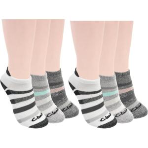 Clarks Women’s Half Cushion Low Cut Tab Socks 6 Pair, Multicolor, Women’s 4-10 Shoe