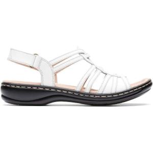 Clarks Women’s Leisa Janna Sandals(White Leather)