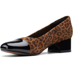 Clarks Women’s Marilyn Sara Pumps(Dark Tan Leopard Suede)