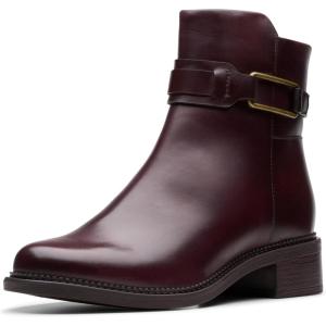Clarks Women’s Maye Bella Ankle Boots(Bordeaux Leather)