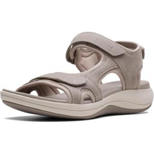 Clarks Women’s Mira Bay Flat Sandals(Stone Textile)
