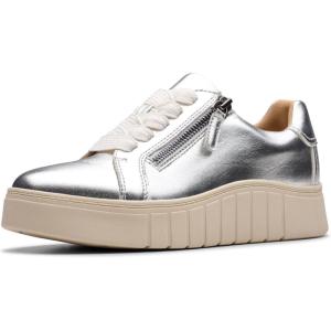 Clarks Women’s Mykah Joy Sneaker(Silver Leather)