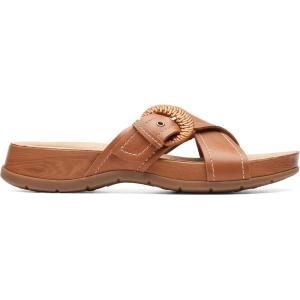 Clarks Women’s Reileigh Bay Slide Sandal(Cinnamon Leather)