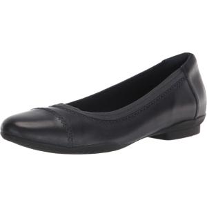 Clarks Women’s, Sara Ballet Flat(Navy Leather)