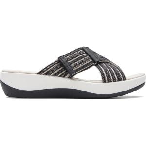 Clarks womens Arla WaveSlide Sandal(Black Combi)