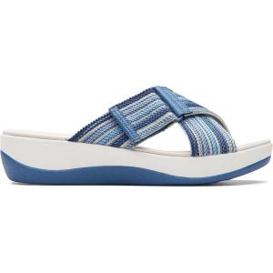 Clarks womens Arla WaveSlide Sandal(Blue Combi)