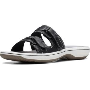 Clarks womens Breeze PiperSlide Sandal(Black)